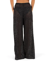 Hurley Women's Pull-On Flower Crochet Beach Cover-Up Pants