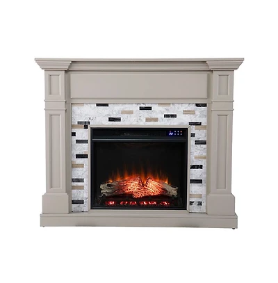 Augusta Home Birkover Fireplace with Marble Surround