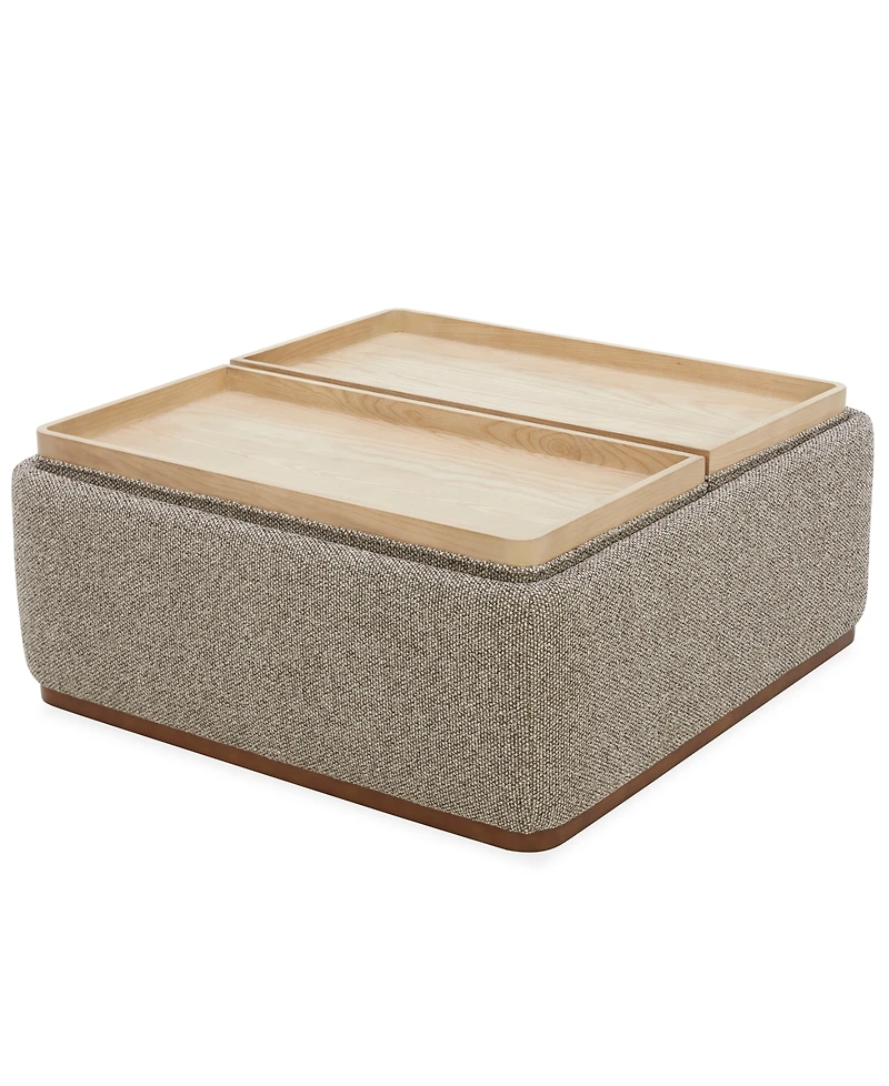 Evandro 39" Fabric Square Ottoman with Storage, Macy's Exclusive