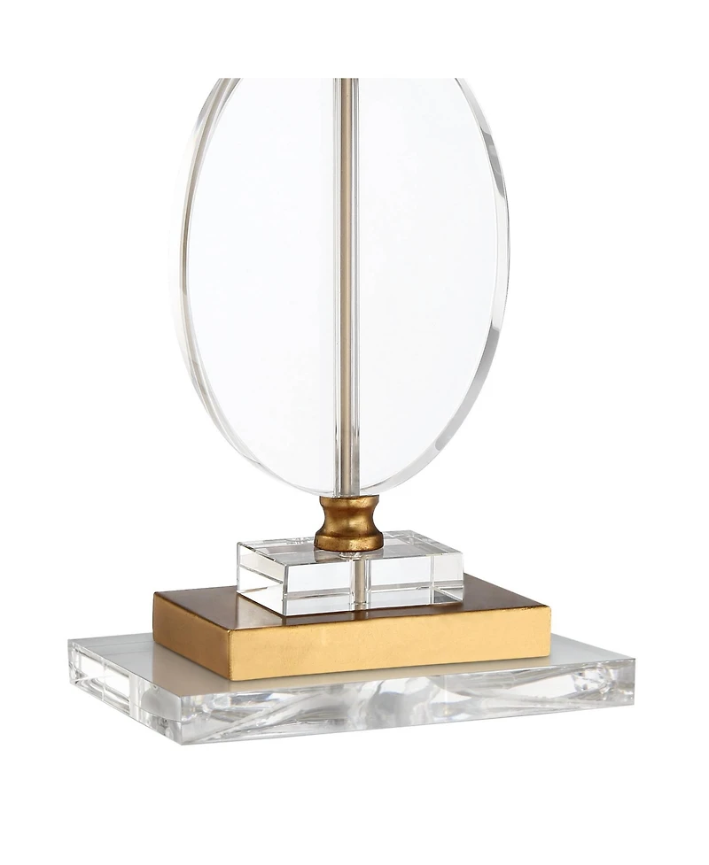 Vienna Full Spectrum Valerie Modern Table Lamp with Clear Acrylic Riser 28" Tall Clear Crystal Fabric Shade for Bedroom Living Room Bedside Home