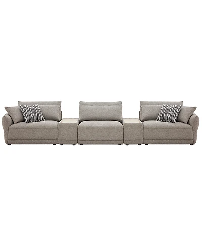 Evandro 5-Piece Sofa Set (Laf Chair, Raf Armless Chair & 2 Console), Macy's Exclusive