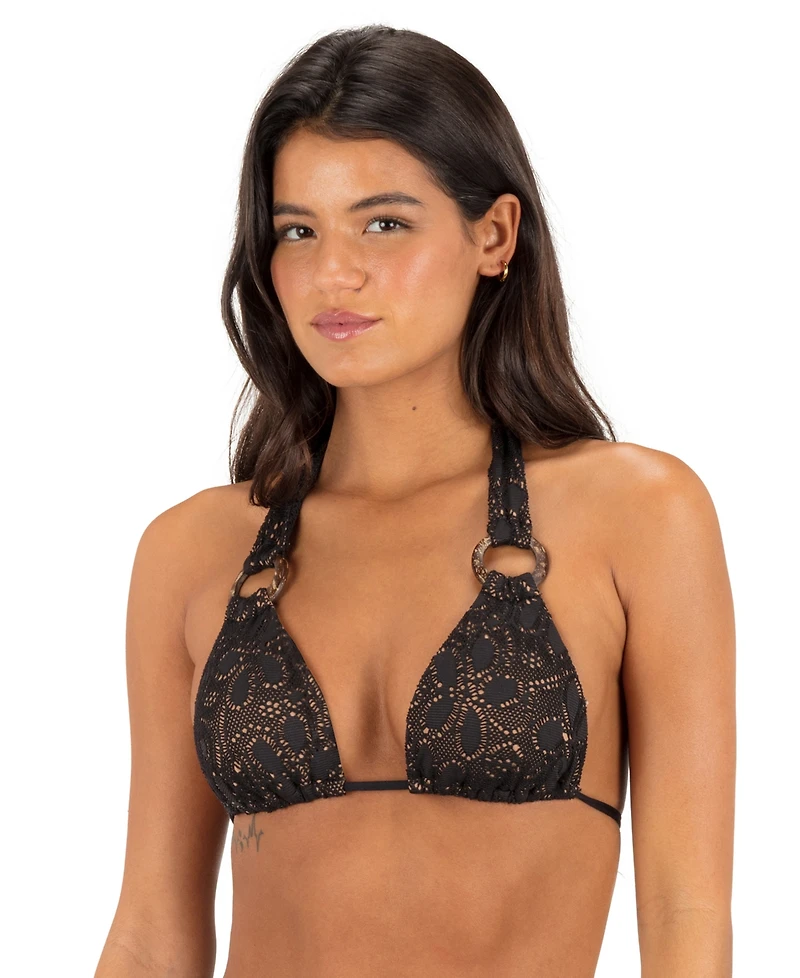 Hurley Women's Coconut Ring V-Neck Bikini Halter Top