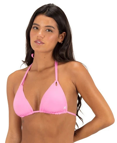 Hurley Women's Reversible Solid Tri Bikini Top