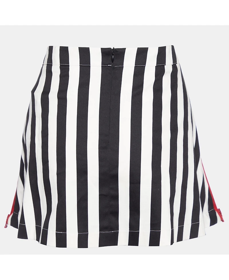 Pre-Owned Love Moschino Women's Cotton Contrast Zip Detail Mini Skirt