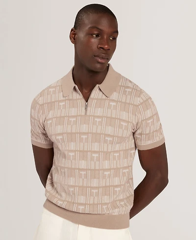 Ted Baker Men's Nappier Zip-Neck Regular-fit Polo Shirt