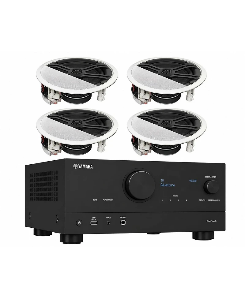Yamaha Rx-V4A 5.2-Channel Av Receiver with In-Ceiling Speakers
