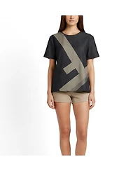Pre-Owned Fendi Women's Logo Graphic Denim T-Shirt