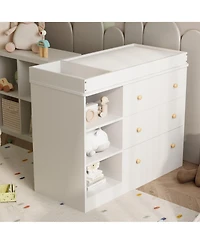 gaomon Baby Changing Table with 3 Drawers and Storage Shelves
