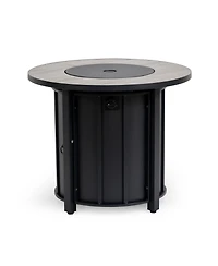 Streamdale Furniture 30-inch Outdoor Fire Pit Table with Wood Grain Ceramic Top