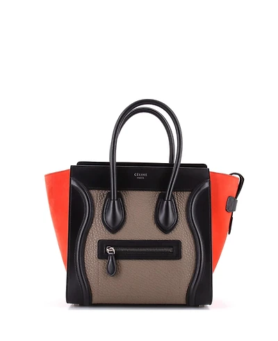Pre-Owned Celine Micro Tricolor Luggage Bag Leather