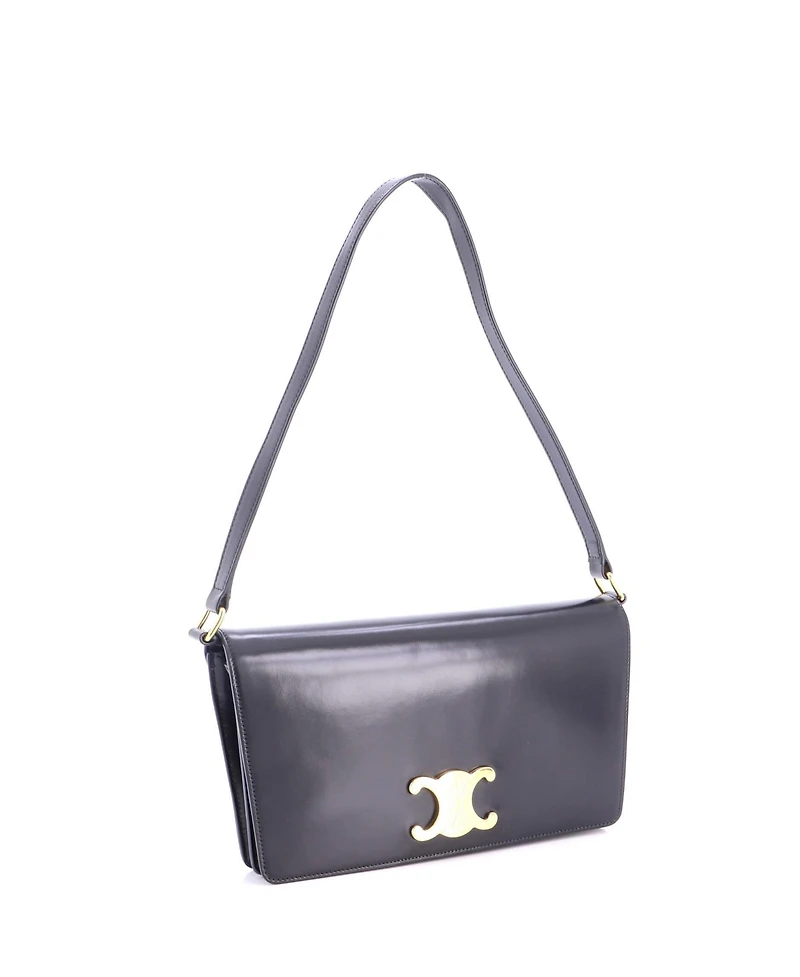 Pre-Owned Celine Trapeze Triomphe Shoulder Bag Smooth Calfskin