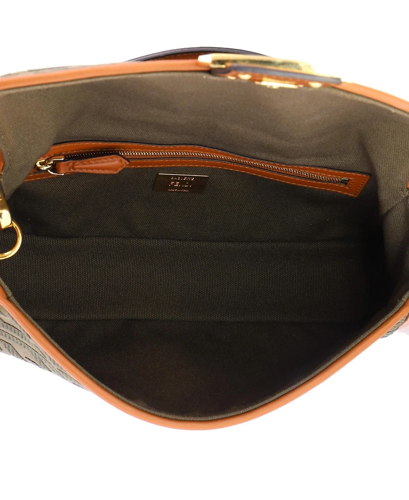 Pre-Owned Fendi Medium Baguette Nm Bag Zucca Embroidered Canvas