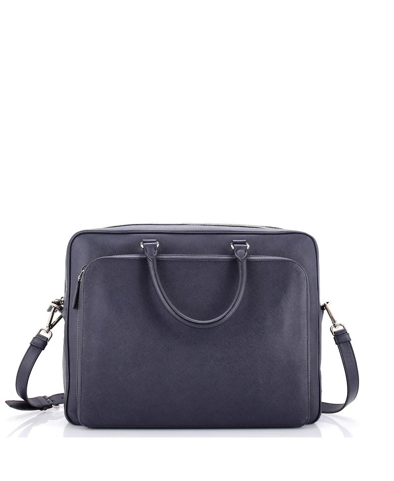 Pre-Owned Prada Convertible Travel Briefcase Saffiano Leather