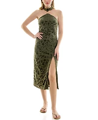 Row A Juniors' Halter Neck Midi Dress