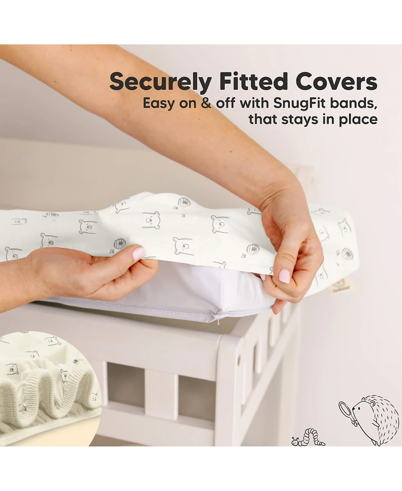 KeaBabies 2pk Soothe Changing Pad Covers for Girl, Boy, Soft Cotton Contoured Diaper Table