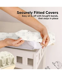 KeaBabies 2pk Soothe Changing Pad Covers for Girl, Boy, Soft Cotton Contoured Diaper Table