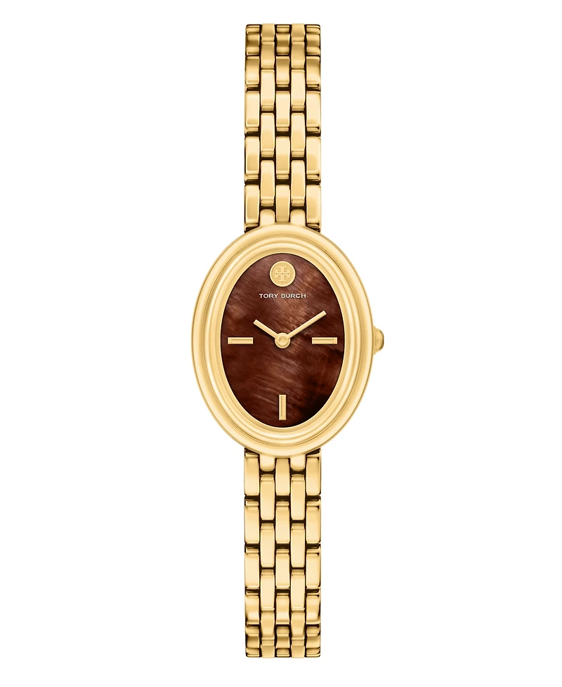Tory Burch Women's Oval Gold-Tone Stainless Steel Watch 22mm
