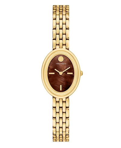 Tory Burch Women's Oval Gold-Tone Stainless Steel Watch 22mm