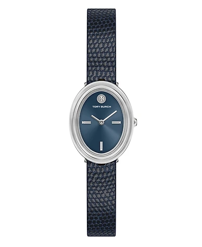 Tory Burch Women's Oval Blue Leather Watch 22mm