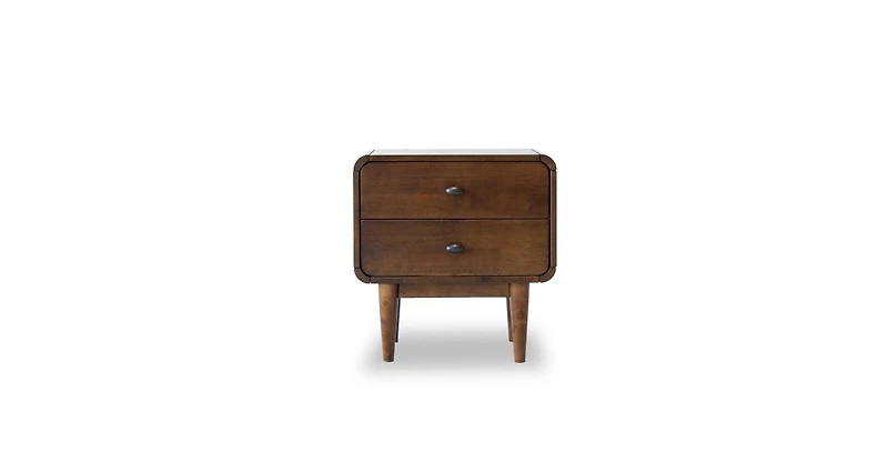 Lucky One Solid Wood Mid Century Nightstand with Tapered Legs