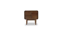 Lucky One Solid Wood Mid Century Nightstand with Tapered Legs