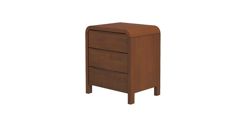 Lucky One 23.6" Width Solid Wood Mid Century Nightstand with 3-Drawer