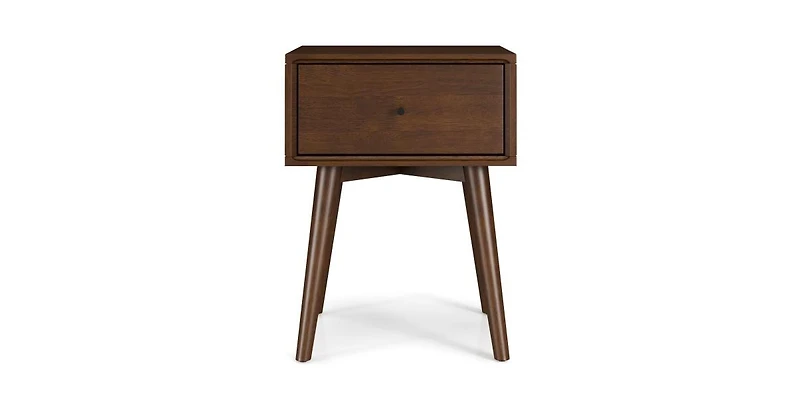 Lucky One 1-Drawer Mid Century Nightstand with Solid Wood Tapered Legs
