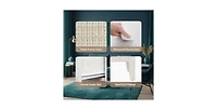 Lucky One 17.7"W Rattan Boho Nightstand with 2-Drawer Shelf