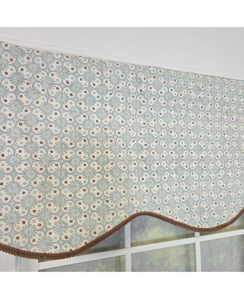 Rlf Home Blast Trimmed Provance Window Valance 100% Cotton Lined Rod Pocket