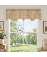 Rlf Home Texture Check Regal Window Valance 100% Cotton Lined Rod Pocket