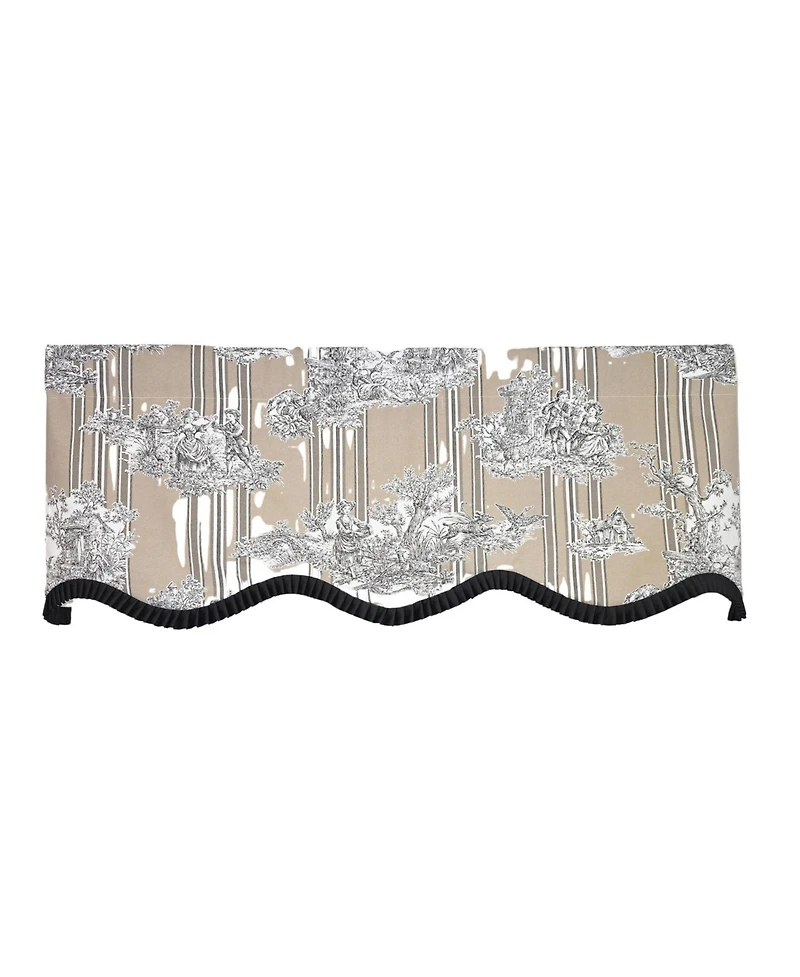 Rlf Home French Country Ruffled Provance Window Valance 100% Cotton Lined Rod Pocket