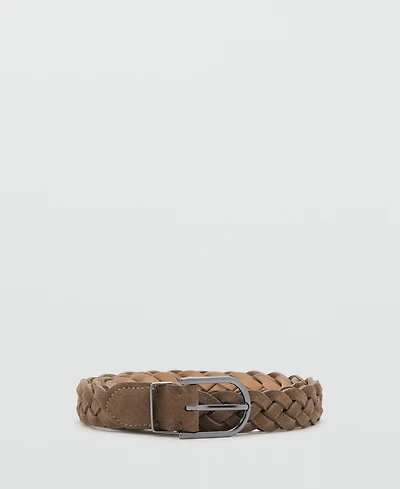 Mango Men's Braided Leather Belt