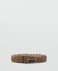 Mango Men's Braided Leather Belt