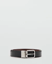 Mango Men's Reversible Suit Leather Belt