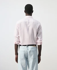 Mango Men's Regular Fit Linen Lyocell Shirt