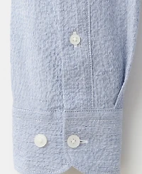 Mango Men's Textured Striped Seersucker Shirt