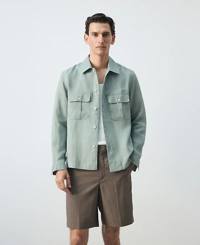 Mango Men's Regular-Fit Linen Overshirt