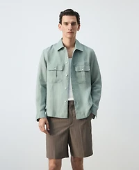 Mango Men's Regular-Fit Linen Overshirt