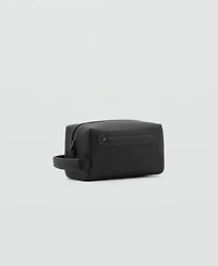 Mango Men's Faux Leather Detail Toiletry Bag