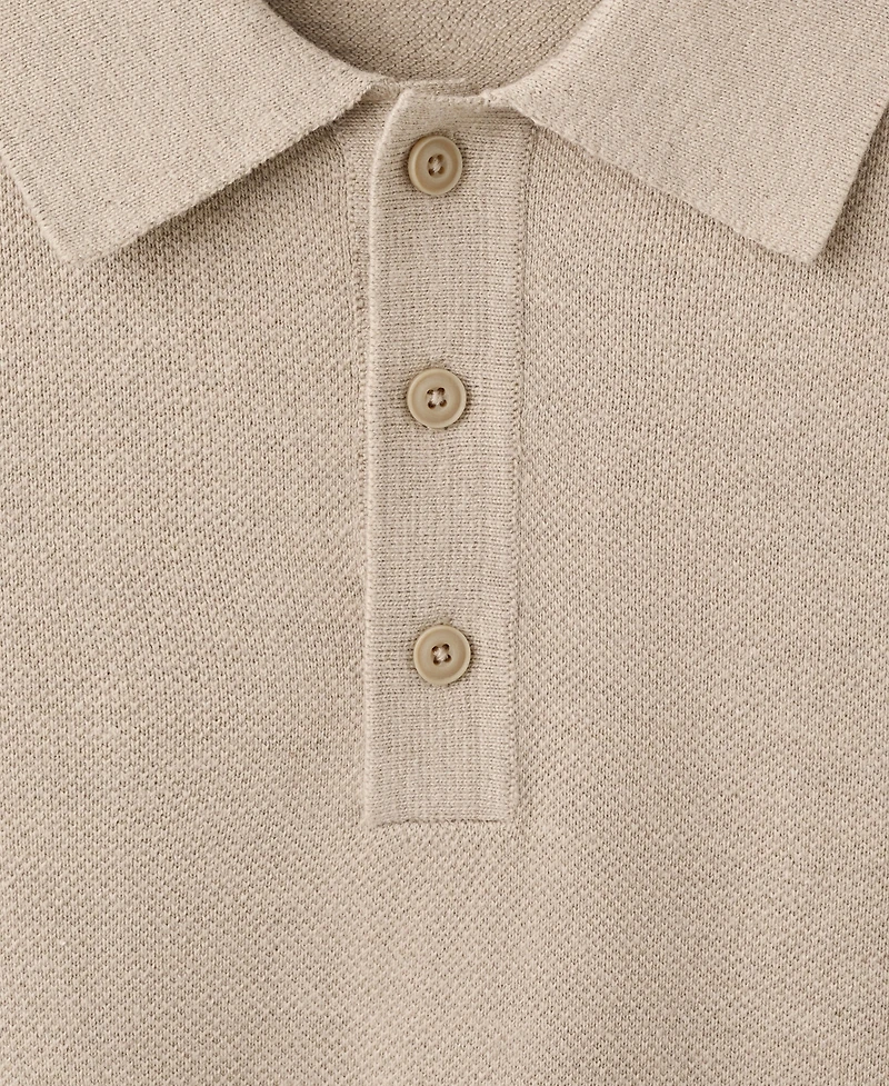Mango Men's Fine-Knit Cotton Polo Shirt
