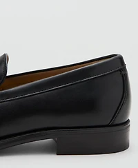 Mango Men's Leather Penny Loafers
