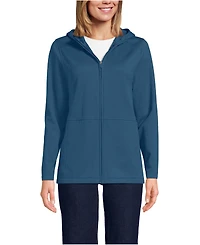 Lands' End Men's Unisex Grid Tech Hooded Zip Front Jacket
