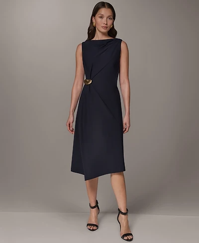 Donna Karan New York Women's Sleeveless Draped Sheath Dress