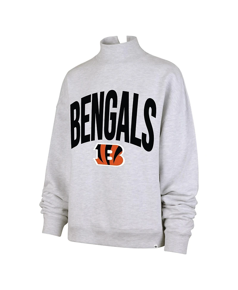 '47 Brand Women's Gray Cincinnati Bengals Subtle Muse Mock Neck Sweatshirt
