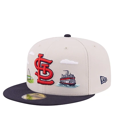 New Era Men's Khaki St. Louis Cardinals City Icon 59FIFTY Fitted Hat