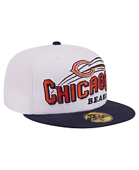 New Era Men's White/Navy Chicago Bears Retro Swoop 59FIFTY Fitted Hat