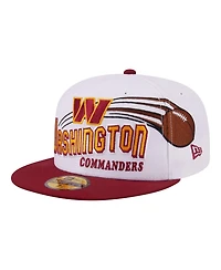 New Era Men's White/Burgundy Washington Commanders Retro Swoop 59FIFTY Fitted Hat