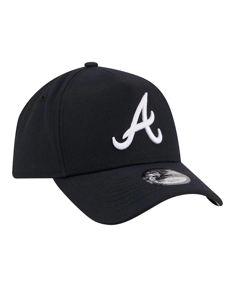 New Era Big Boys and Girls Navy Atlanta Braves 9FORTY A-Frame Adjustable Hat