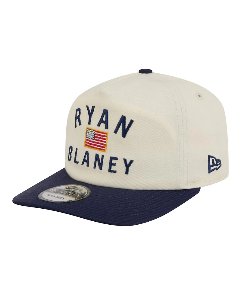 New Era Men's Cream/Navy Ryan Blaney Flag 19TWENTY Adjustable Hat