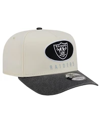 New Era Men's Cream/Black Las Vegas Raiders Washed A-Frame 9FIFTY Snapback Hat